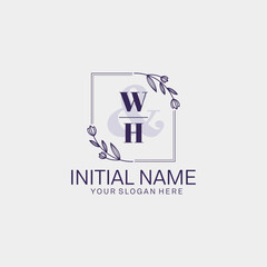 WH Initial handwriting logo vector. Hand lettering for designs.
