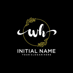 WH Initial handwriting logo vector. Hand lettering for designs.