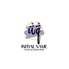 Initial letter WQ beauty handwriting logo vector