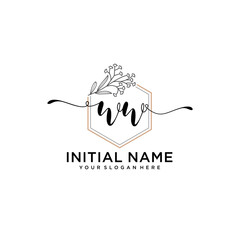 Initial letter WW beauty handwriting logo vector