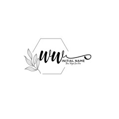 Initial letter WW beauty handwriting logo vector