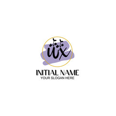 Initial letter WX beauty handwriting logo vector
