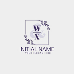 Initial letter WX beauty handwriting logo vector