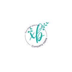 Initial letter XB beauty handwriting logo vector