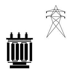 High voltage line icon. White background