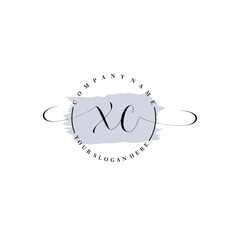 XC Initial handwriting logo vector. Hand lettering for designs.