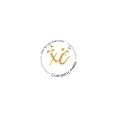 Initial letter XC beauty handwriting logo vector