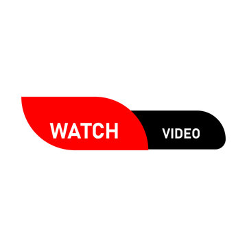 Video view button on a white background. Play video. Media player.