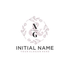 Initial letter XG beauty handwriting logo vector