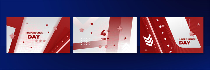 USA flag background. American flag waving in the wind vector illustration. Happy 4th of July stars balloons fireworks - Independence Day USA blue red background for celebration poster template