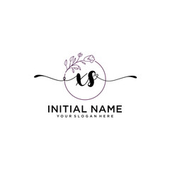 Initial letter XS beauty handwriting logo vector