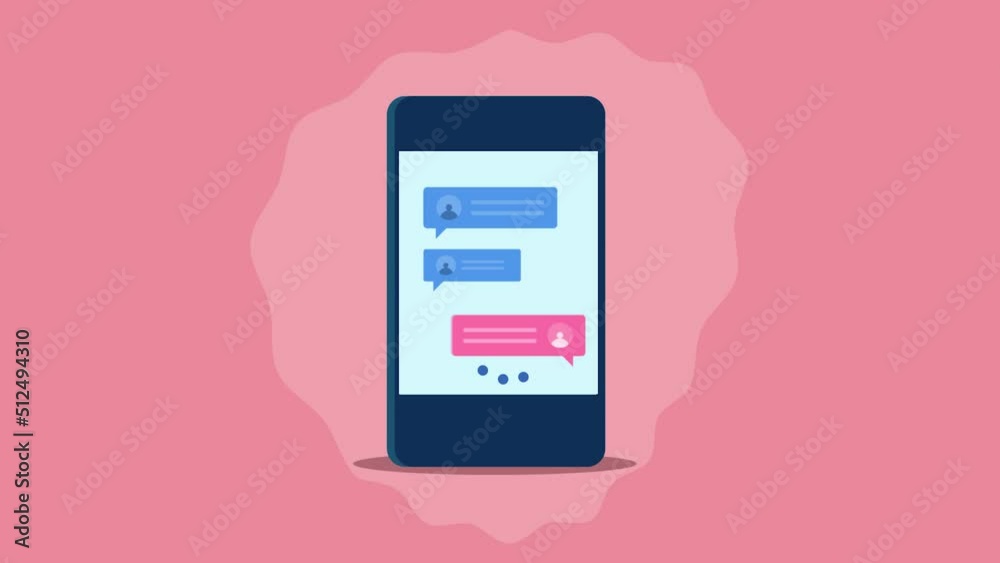 Wall mural messenger application, text message, online chat displaying on mobile screen, messaging using chat a