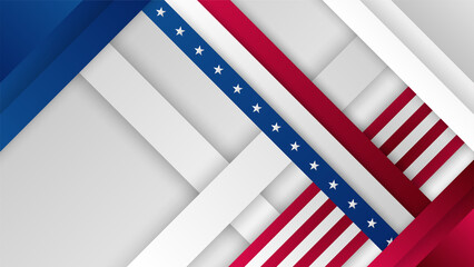 Happy 4th of July USA Independence Day background with American national flag. Universal US American banner. Vector illustration. Designed for Memorial day, Labour day, presentation, patriot, election