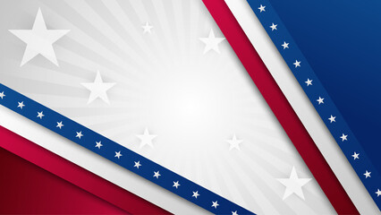 Happy 4th of July USA Independence Day background with American national flag. Universal US American banner. Vector illustration. Designed for Memorial day, Labour day, presentation, patriot, election