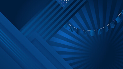 Obraz premium USA flag background. American flag waving in the wind vector illustration. Happy 4th of July stars balloons fireworks - Independence Day USA blue red background for celebration poster template