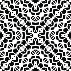 
Abstract geometric seamless pattern.  Black and white vector background. monochrome mandala.