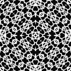
Abstract geometric seamless pattern.  Black and white vector background. monochrome mandala.