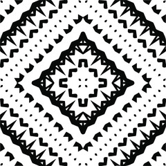 Abstract geometric seamless pattern.  Black and white vector background. monochrome mandala.