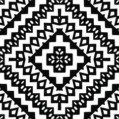 Abstract geometric seamless pattern.  Black and white vector background. monochrome mandala.