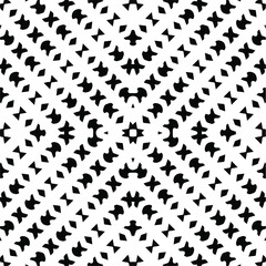 Abstract geometric seamless pattern.  Black and white vector background. monochrome mandala.