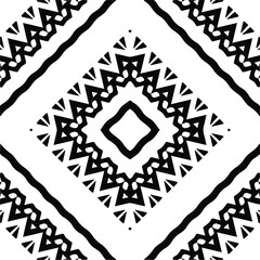 Abstract geometric seamless pattern.  Black and white vector background. monochrome mandala.