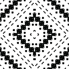 Abstract geometric seamless pattern.  Black and white vector background. monochrome mandala.
