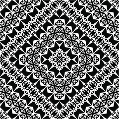 Abstract geometric seamless pattern.  Black and white vector background. monochrome mandala.