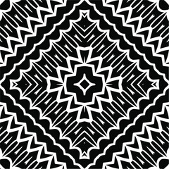 Abstract geometric seamless pattern.  Black and white vector background. monochrome mandala.