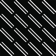 Vector pattern with symmetrical elements . Monochrome striped background.Black patterns.