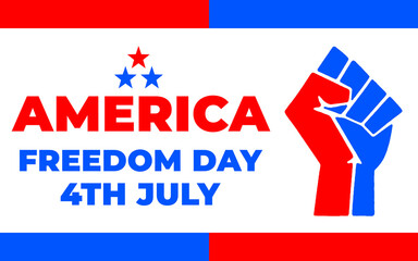 4th of July Background. Happy Independence Day 4th OF JULY. Lettering background with text freedom day Illustration. Happy USA Independence Day Fourth of July background.