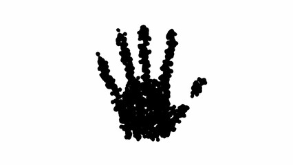 Black hand on a white background. Stop violence. Festive mood. Fingers. Gloomy background. Mystical creature. Danger.