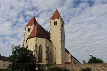 Fototapeta na wymiar Chammünster Münster Kirche in der Oberpfalz bei Cham