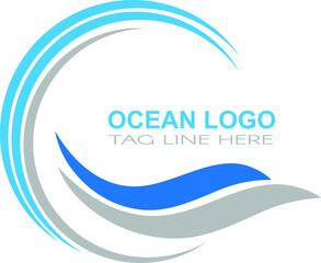 Ocean logo design with white background