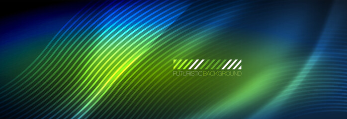 Neon dynamic beams vector abstract wallpaper background. Wallpaper background, design templates for business or technology presentations, internet posters or web brochure covers