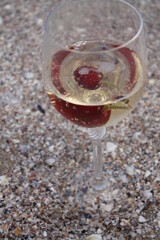 A glass of champagne