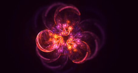 3D rendering abstract multicolor fractal light background