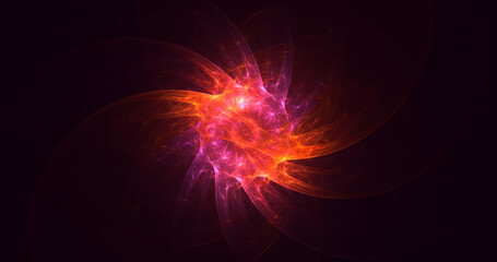 3D rendering abstract multicolor fractal light background