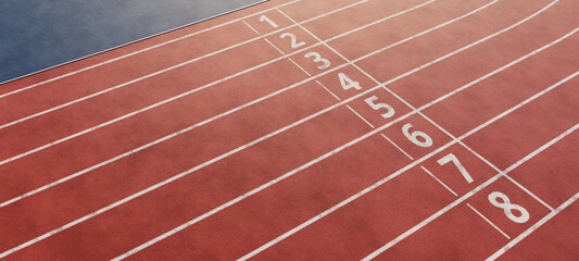 athletics running track, 3d rendering