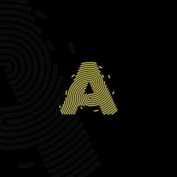 Modern and minimalist letter a logo with fingerprint concept design