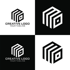 Creative letter mo logo design vektor - obrazy, fototapety, plakaty