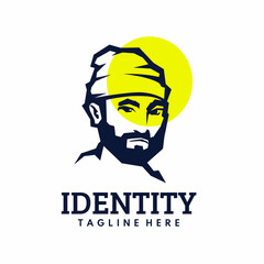 Simple and modern logo design concept bread man