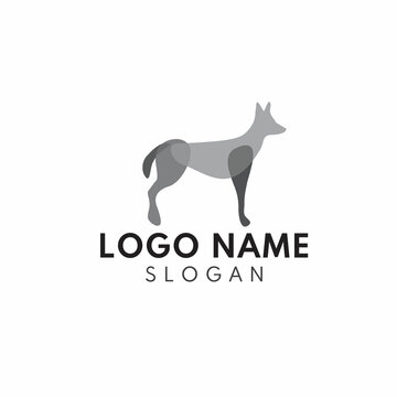Modern dog logo design with overlapping style