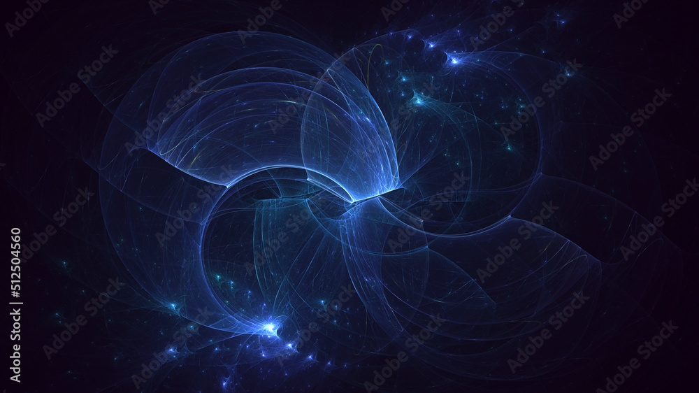 Wall mural 3d rendering abstract multicolor fractal light background