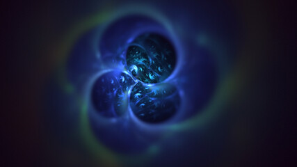 3D rendering abstract multicolor fractal light background