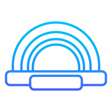 recommend clip art: Bouncy castle gradient outline icon. Jumping inflatable house on kids playground. Vector logo EPS 10
