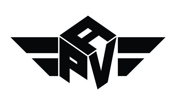 APV three letter gaming logo in polygon cube shape logo design vector template. wordmark logo | emblem logo | monogram logo | initial letter logo | sports logo | minimalist logo | typography logo |