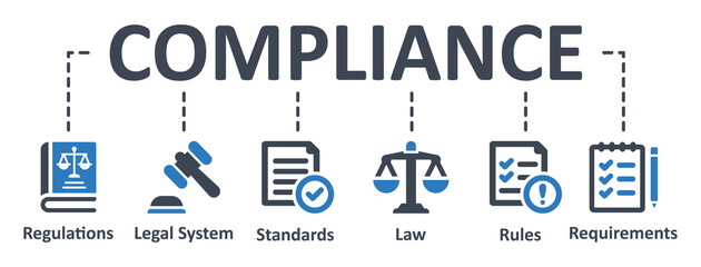 Compliance icon - vector illustration . Compliance, regulations, standard, requirements, Governance, law, infographic, template, presentation, concept, banner, pictogram, icon set, icons .