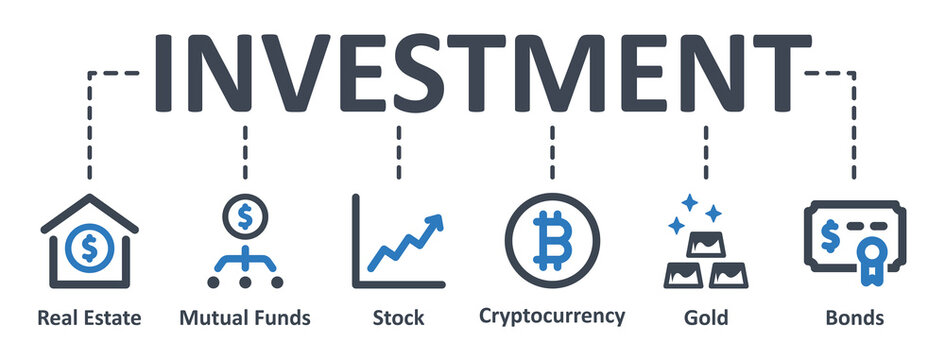 Investment Icon - Vector Illustration . Investment, Business, Finance, Property, Land, Stock, Gold, Bond, Infographic, Template, Presentation, Concept, Banner, Pictogram, Icon Set, Icons .