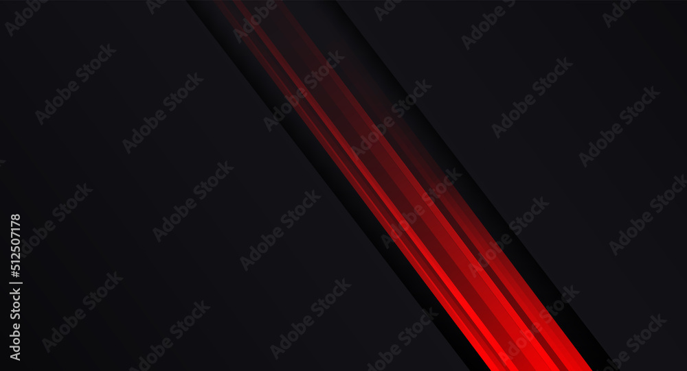 Wall mural geometric motion lines futuristic technology red black abstract background presentation template iso