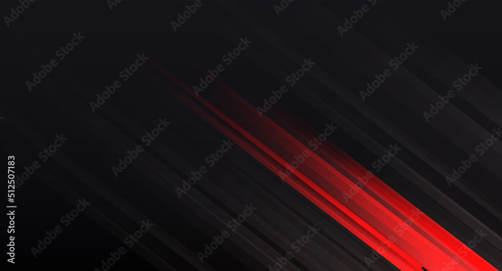 Wall mural geometric motion lines futuristic technology red black abstract background presentation template iso